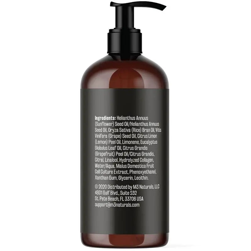 Huile de massage anti-cellulite M3 Naturals 8oz - Lisse l'apparence de la cellulite - Huile de massage pour le soin du corps et de la peau - Collagène topique