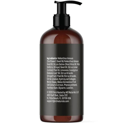 Huile de massage anti-cellulite M3 Naturals 8oz - Lisse l'apparence de la cellulite - Huile de massage pour le soin du corps et de la peau - Collagène topique