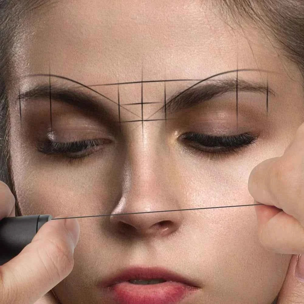Chaîne de cartographie de Microblading de 20M, marqueur de sourcils pré-encré, fil de tatouage, positionnement des sourcils, ligne de teinture, outil de mesure PMU