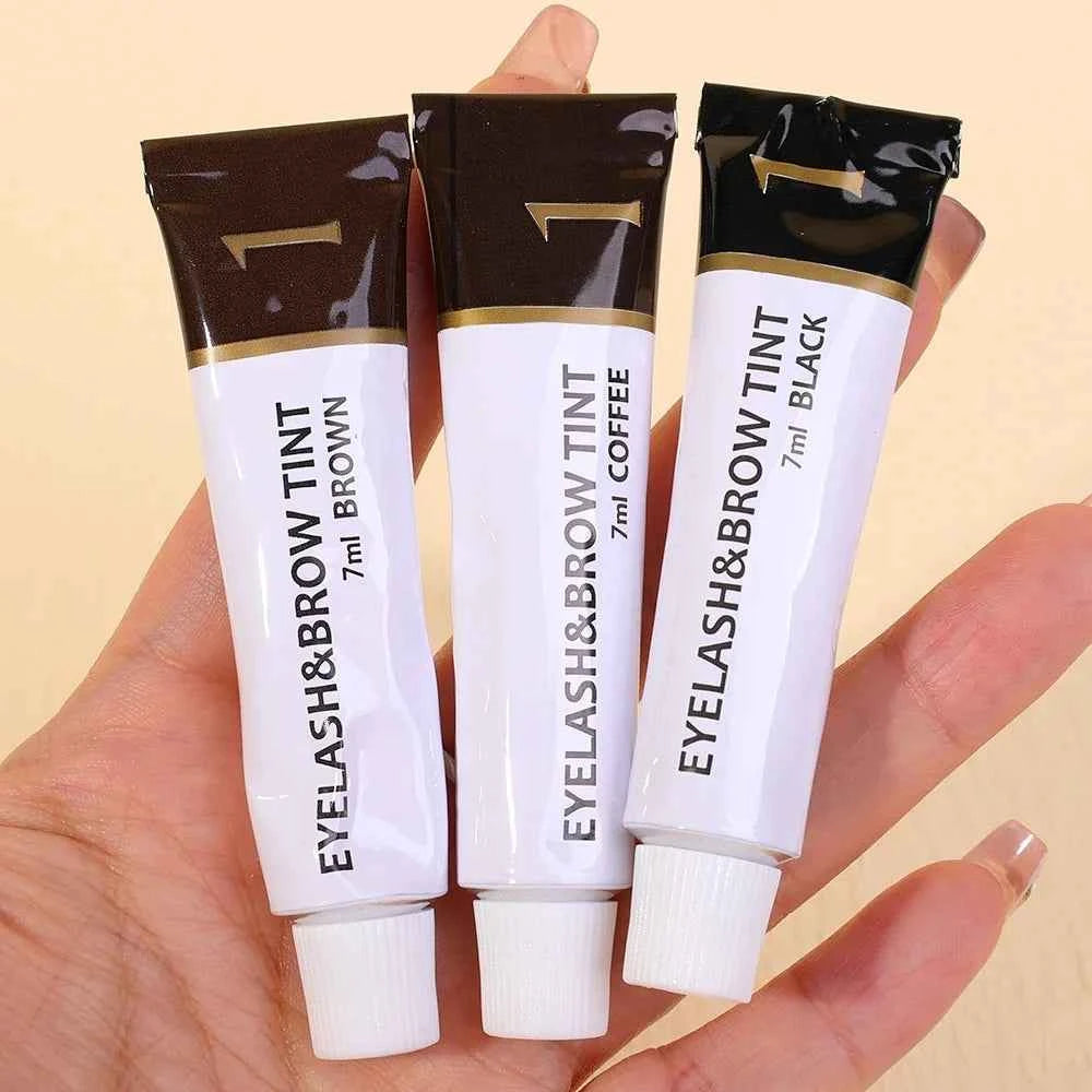 Kit de teinte de teinture pour cils et sourcils Semi-Permanent 2 en 1, imperméable, rapide, améliore les sourcils, longue durée, noir, marron, cosmétiques